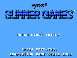 Summer Games title screen for Sega Master System